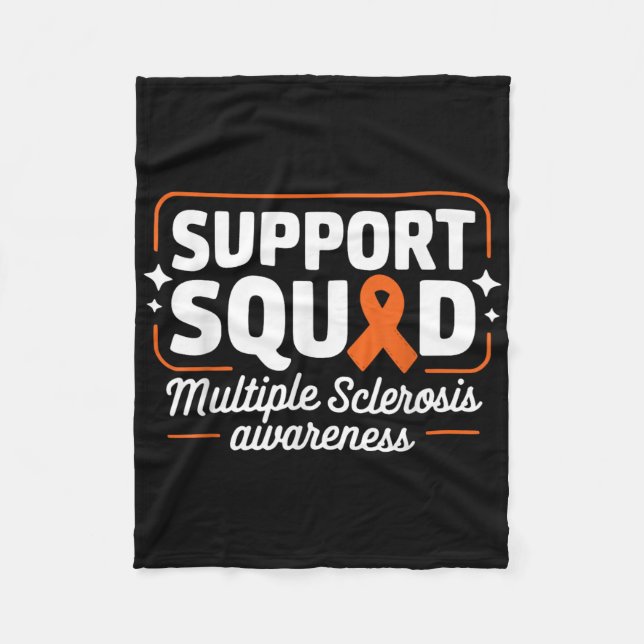 Ms Warrior Ms Support Squad Multiple Sclerosis Awa Fleece Blanket (Front)
