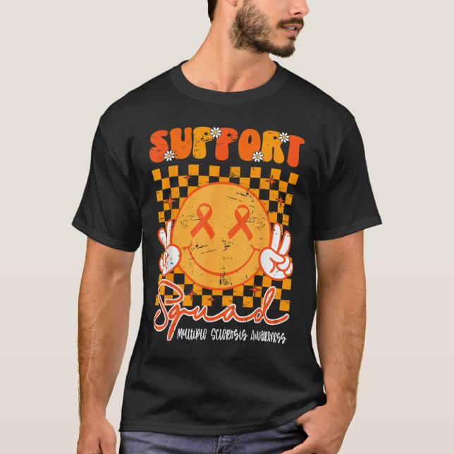 Ms Warrior Ms Support Squad Multiple Sclerosis Awa T-Shirt (Front)