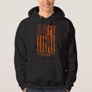 Ms Warrior Multiple Sclerosis Awareness Ribbon Usa Hoodie