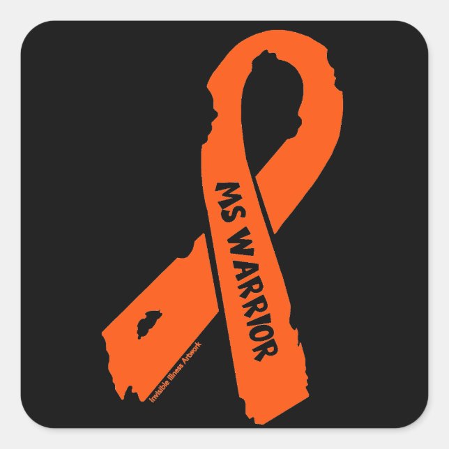 MS WARRIOR/ torn ribbon Square Sticker (Front)