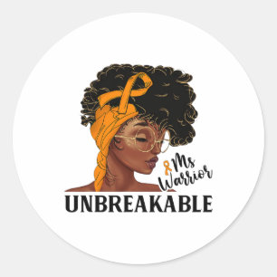 Ms Warrior Unbreakable Black Woman Crps Awareness Classic Round Sticker