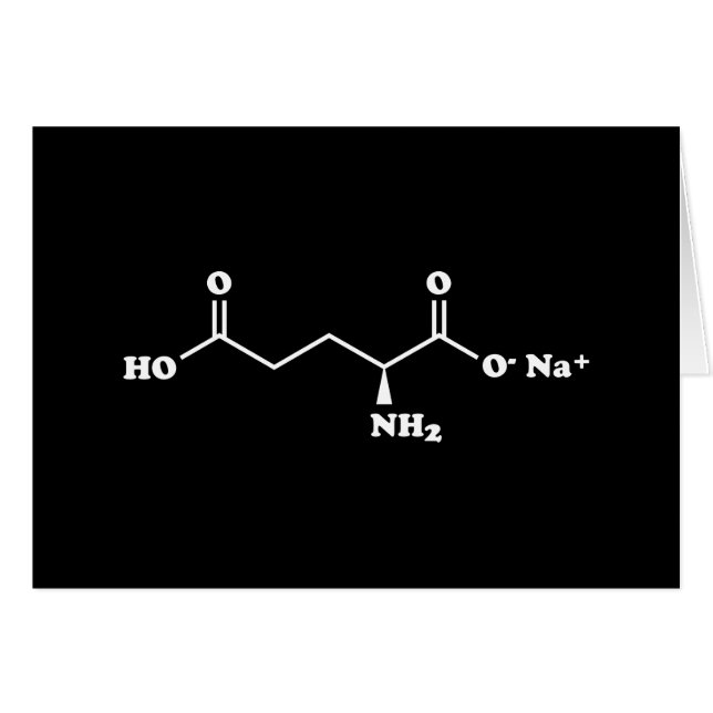 MSG Monosodium Glutamate Molecule Chemical Formula (Front Horizontal)