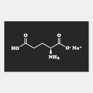 MSG Monosodium Glutamate Molecule Chemical Formula Rectangular Sticker