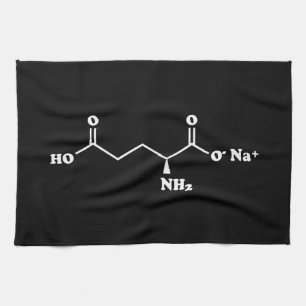 MSG Monosodium Glutamate Molecule Chemical Formula Tea Towel