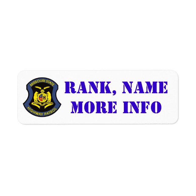 MSHP RETURN ADDRESS LABEL (Front)