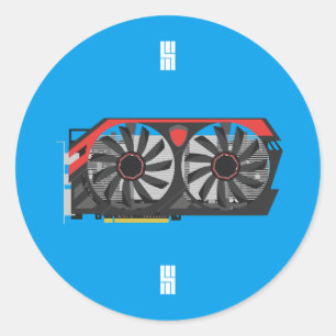 MSI Twin Frozr Graphics Card Design Classic Round Sticker