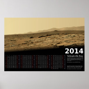 MSL Curiosity at Yellowknife Bay - 2014 Calendar Poster