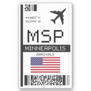 MSP Minneapolis Boarding Pass - Minnesota Travel