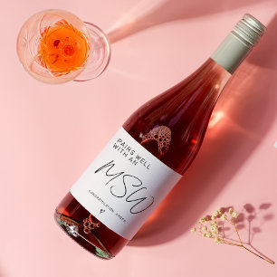 MSW Degree Graduation Party Master of Social Work Wine Label