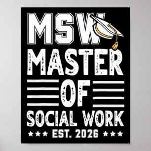 Msw Est 2026 Masters Of Social Work Graduation Soc Poster