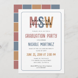 MSW Master of Social Work Graduation Invitation