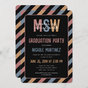 MSW Master of Social Work Graduation Retro Invitation