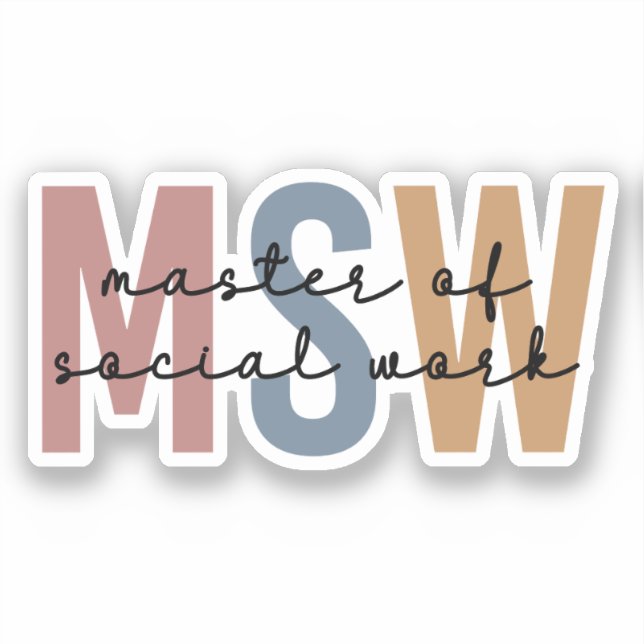 MSW Master of Social Work Retro Graduation (Front)