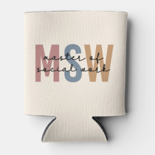 MSW Master of Social Work Retro Graduation Can Cooler
