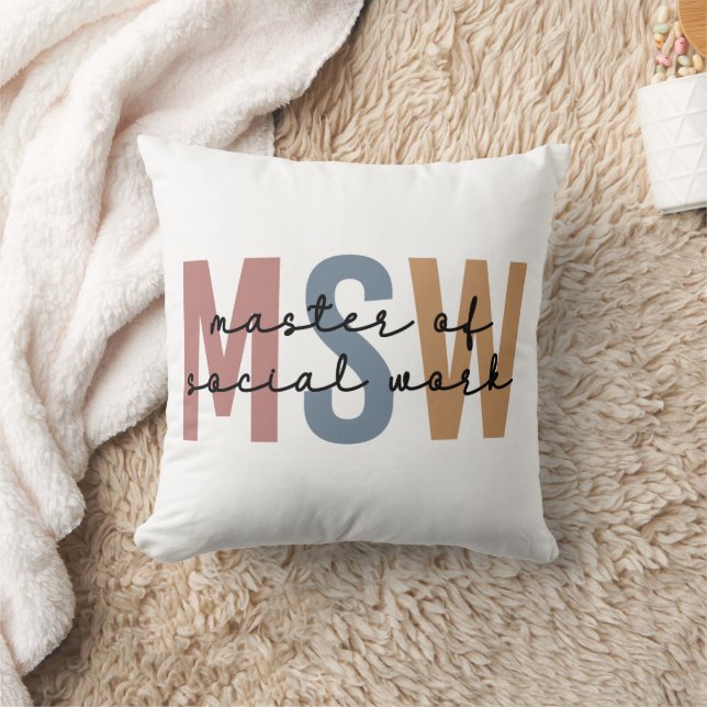 MSW Master of Social Work Retro Graduation Cushion (Blanket)