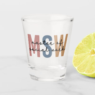 MSW Master of Social Work Retro Graduation Shot Glass