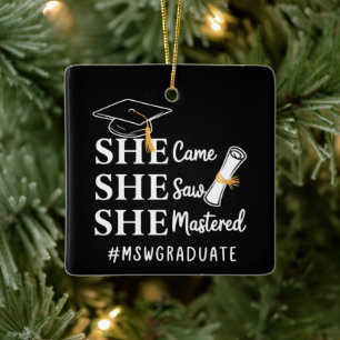 MSW Master’s Degree Master of Social Work Graduate Ceramic Ornament
