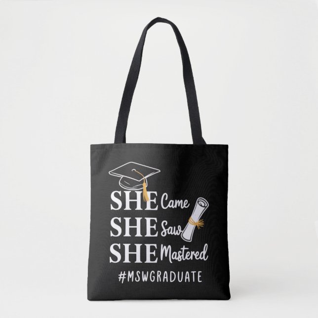 MSW Master’s Degree Master of Social Work Graduate Tote Bag (Front)