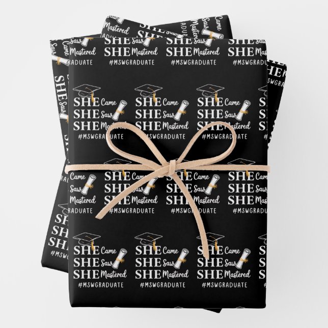 MSW Master’s Degree Master of Social Work Graduate Wrapping Paper Sheet (In situ)