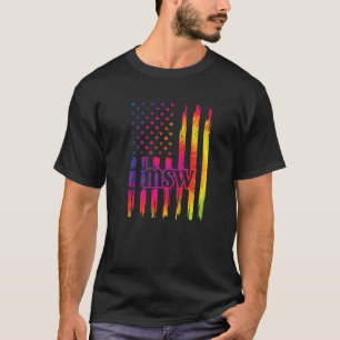 Msw Us Flag Social Worker Graduation Master's Degr T-Shirt