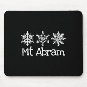 Mt Abram Maine Skier Skiing Ski Rustic Snowflakes Mouse Pad