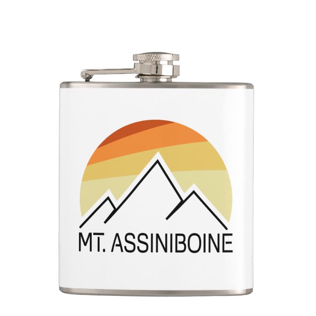 Mt. Assiniboine Retro Hip Flask (Front)