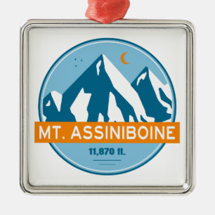 Mt. Assiniboine Stars Moon Metal Ornament