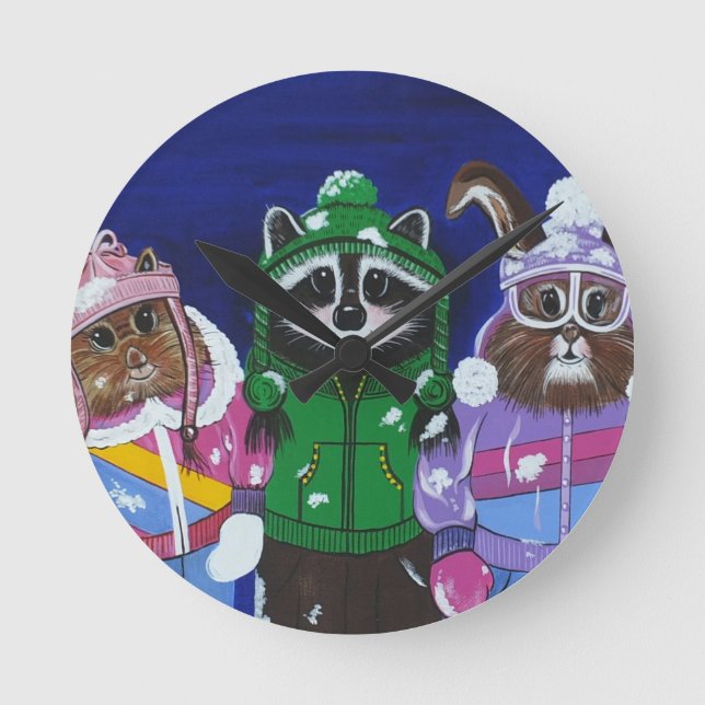 Mt. Bachelor Brats Round Clock (Front)