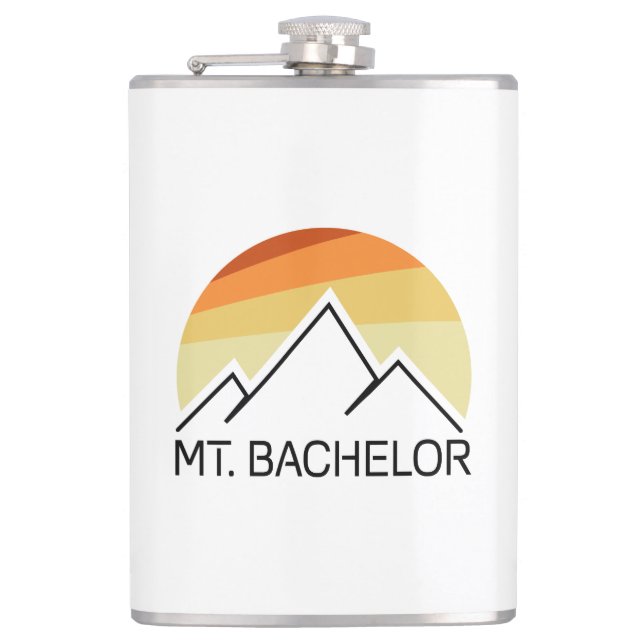 Mt. Bachelor Oregon Retro Hip Flask (Front)