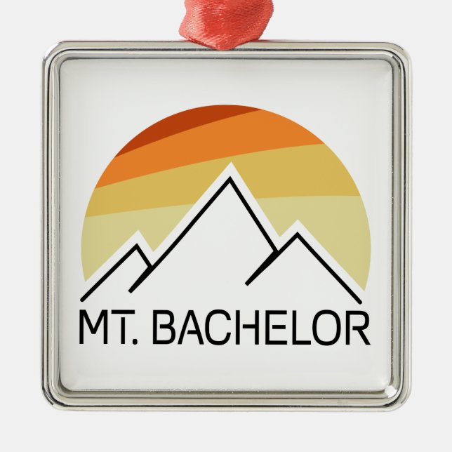 Mt. Bachelor Oregon Retro Metal Ornament (Front)