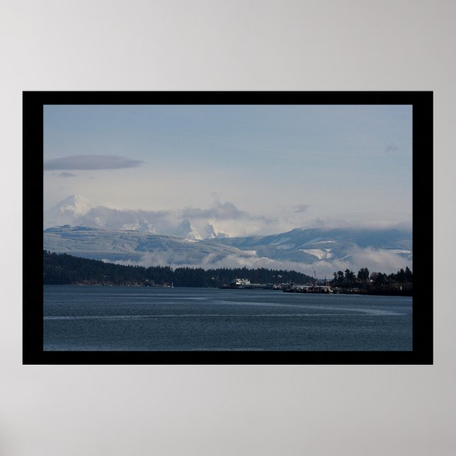 Mt. Baker, Guemes Island, and Rosario Strait Poster (Front)