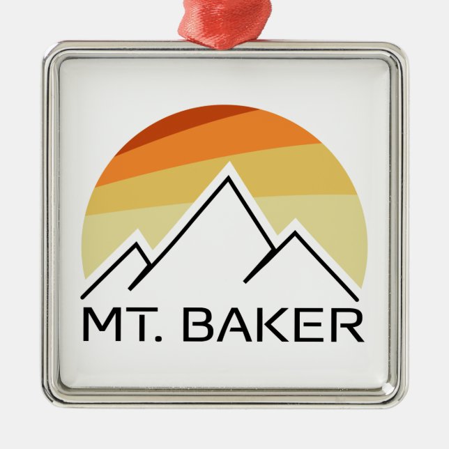 Mt. Baker Retro Metal Ornament (Front)