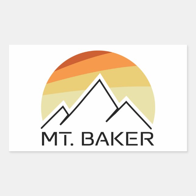 Mt. Baker Retro Rectangular Sticker (Front)
