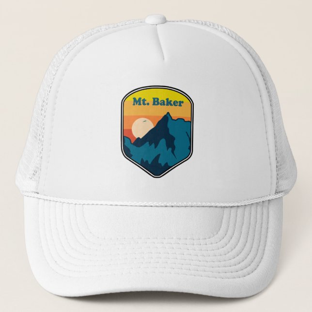 Mt. Baker Washington Sunrise Trucker Hat (Front)