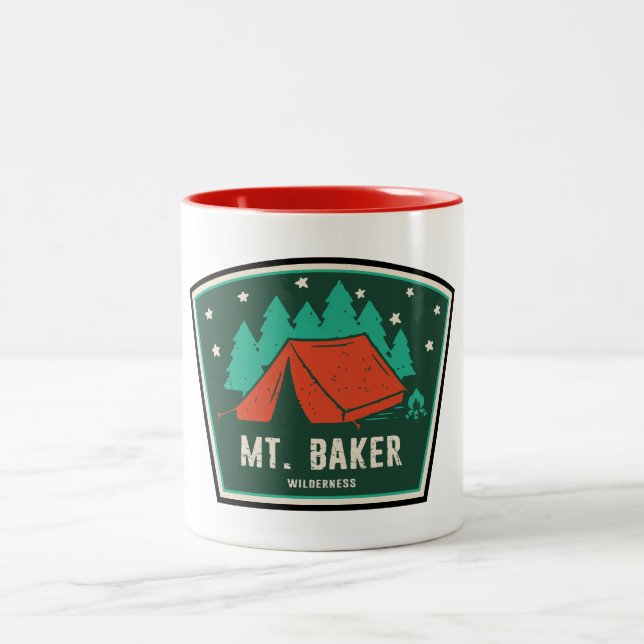 Mt. Baker Wilderness Washington Camping Two-Tone Coffee Mug (Center)