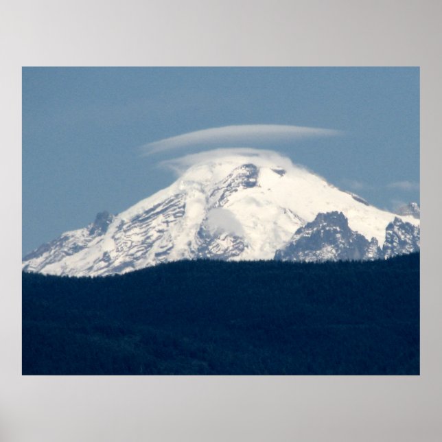 Mt Baker With Cloud Poster (Front)