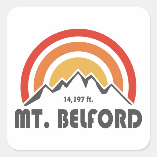 Mt. Belford Square Sticker (Front)