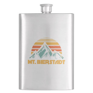 Mt. Bierstadt Colorado Retro Turquoise Hip Flask