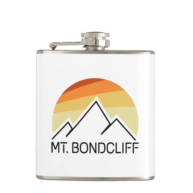 Mt. Bondcliff New Hampshire Retro Hip Flask (Front)