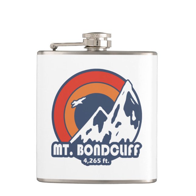 Mt. Bondcliff New Hampshire Sun Eagle Hip Flask (Front)