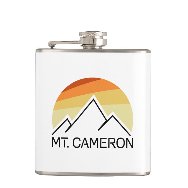 Mt. Cameron Retro Hip Flask (Front)