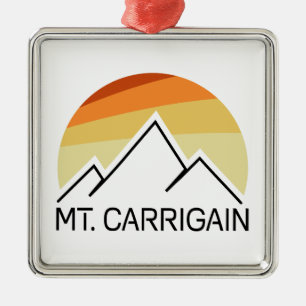Mt. Carrigain New Hampshire Retro Metal Ornament