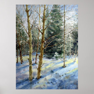 Mt Charleston trees in the snow Poster