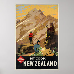 Mt. Cook - New Zealand Travel Poster