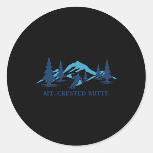 Mt. Crested Butte Colorado Ski Resort Skiing Skier Classic Round Sticker
