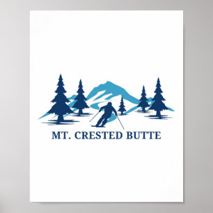 Mt. Crested Butte Colorado Ski Resort Skiing Skier Poster