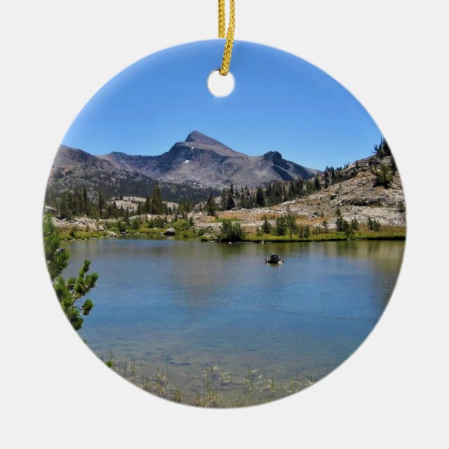Mt. Dana from Shell Lake, Tioga Pass, CA Ceramic Ornament (Front)
