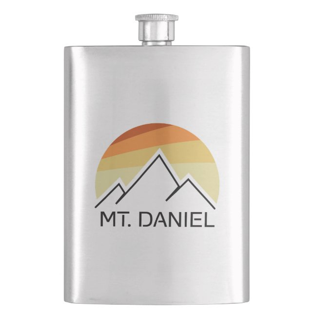 Mt. Daniel Washington Retro Hip Flask (Front)