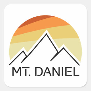 Mt. Daniel Washington Retro Square Sticker