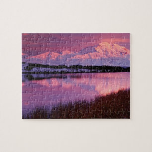 Mt. Denali at sunset from Reflection Pond Jigsaw Puzzle